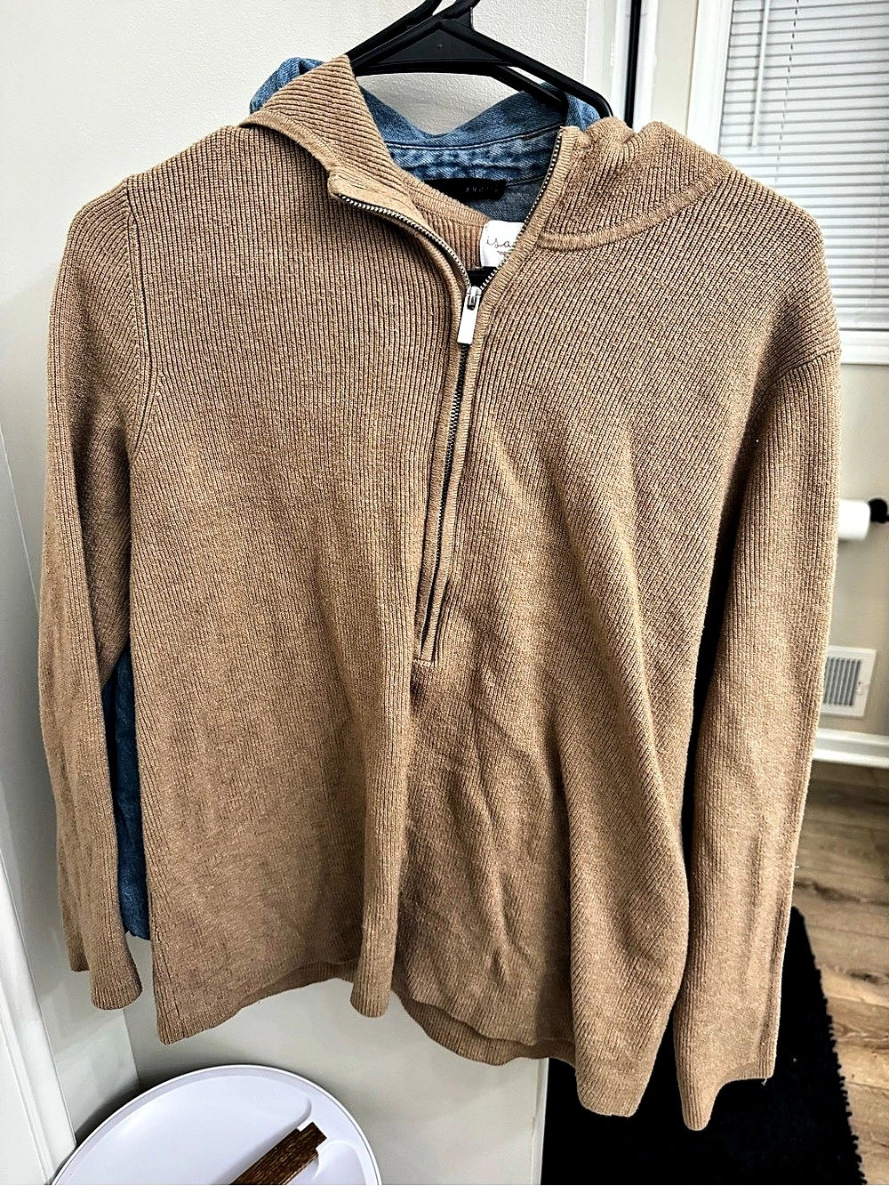 Isabel Half-Zip Sweater in Brown- maternity